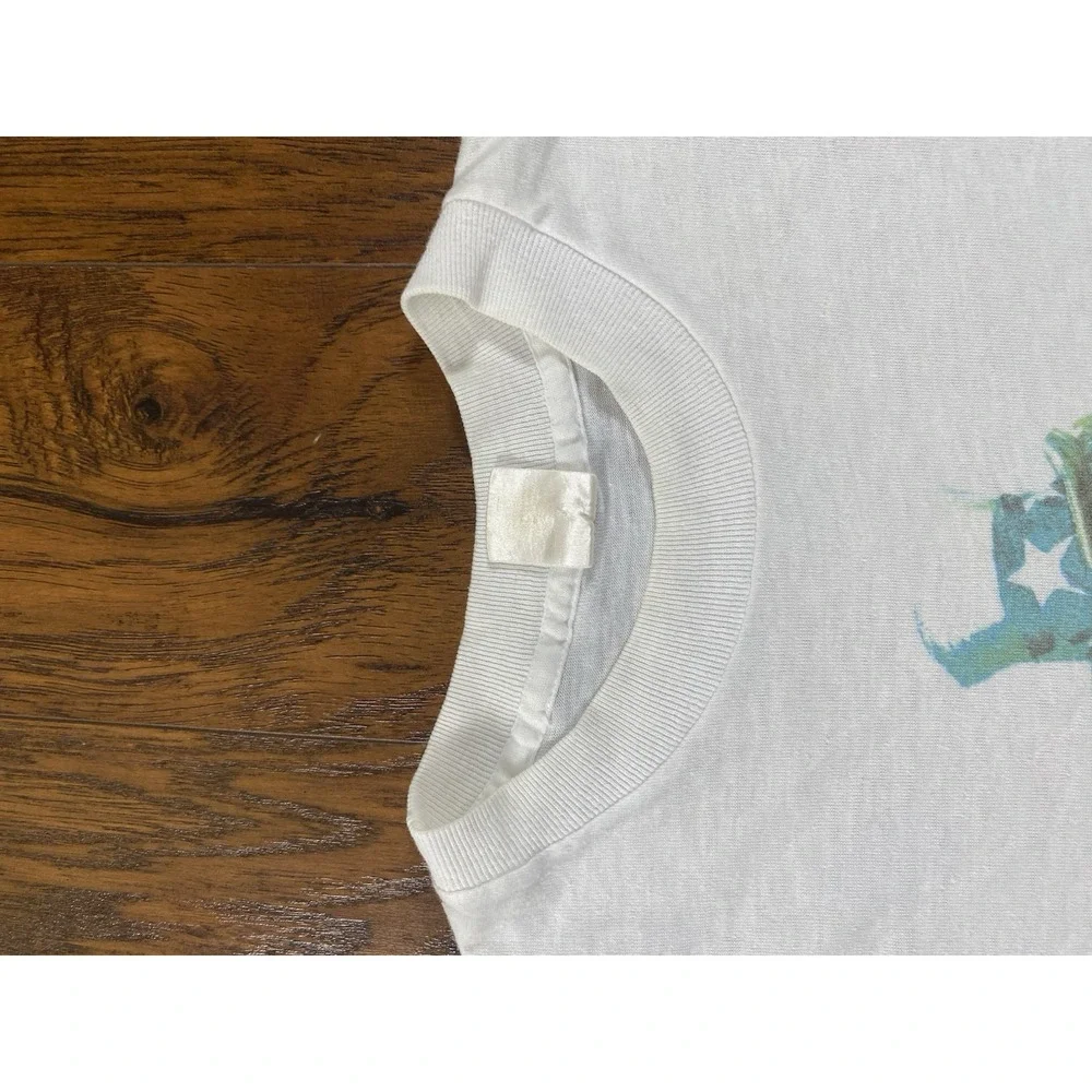 Vintage Silver Star Uncle Sam I Want You US Army Graphic T-Shirt White Large